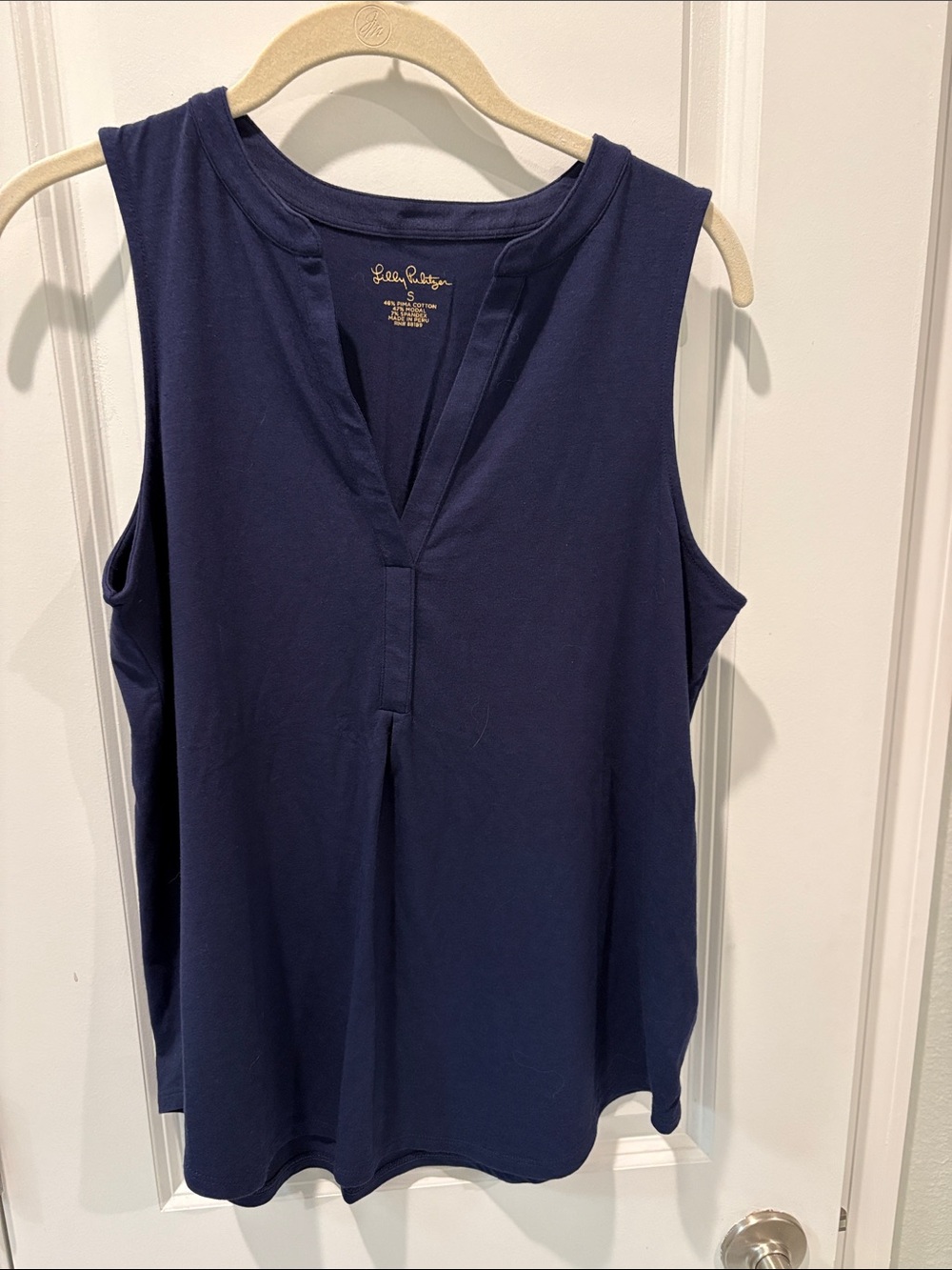Lilly Pulitzer Navy V-Neck Sleeveless Tank